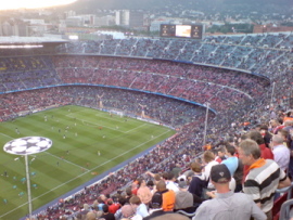 The enormous Camp Nou in Barcelona